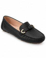 Cole Haan Evelyn Bow Driver Women's Shoes Black Grainy Leather : Size 5.5 NWT picture