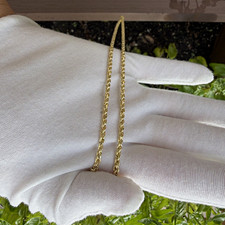 14K YELLOW GOLD - 3MM ROPE CHAIN NECKLACE - LOBSTER CLASP 22 IN - 5.8G SIGNED picture