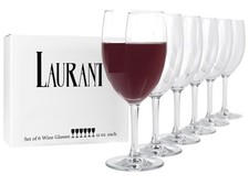 LAURANT Crystal Clear Plastic Wine Glasses 12 oz. oz Set of 6 BPA Free picture