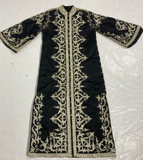 Vintage Hand Lovely Embroidered Algerian Kaftan Floral Velvet Multicolor Shirt picture
