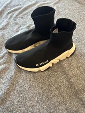 Balenciaga Speed Trainer Shoes Mens Size 8 Black Sock Knit Sneakers Casual picture