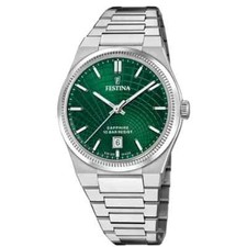 Festina Swiss F200515 Mens Silver Stainless Steel Analog Green Dial Watah 40 mm picture