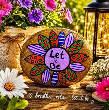 LET IT BE HANDPAINTED RIVER ROCK picture