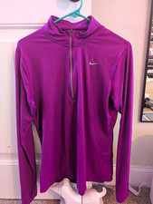 Nike Dri-FIT Women's L Purple 1/2 Zip Mock Neck Running Pullover Top picture