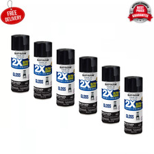 Black, Rust-Oleum American Accents 2X Ultra Cover Gloss Spray Paint 12 oz 6 Pack picture