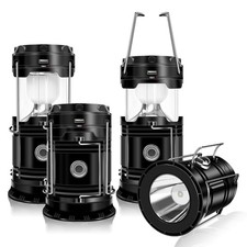 4-Pack Solar Camping Lantern Flashlight Collapsible USB Rechargeable for Outdoor picture