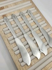 Rogers Lunt & Bowlen Treasure William & Mary Sterling Butter Spreaders Set 4 picture