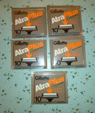 50 NOS Vtg 1985 Gillette Atra Plus Cartridge Blades 5 Pks of 10 SEALED picture