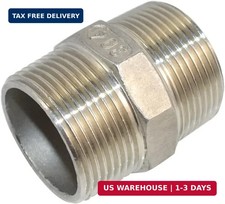1-1/4 x 1-1/4 NPT Male Threaded Hex Nipple,Stainless Steel 304 Quick Couple... picture