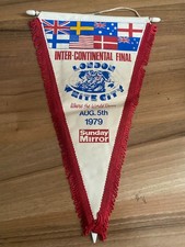 VINTAGE 1979 SPEEDWAY INTER-CONTINENTAL FINAL PENNANT WHITE CITY MICHAEL LEE WIN picture