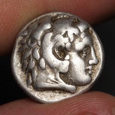 Hercules Drachm Ancient Greece Silver Coin 323BC Philip III Arrhidaeus Zeus picture
