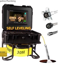 KCapyn 30m Sewer Pipe Inspection Camera 9in LCD 1080p Self-Leveling 16x picture
