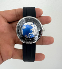 CIGA Design Blue Planet Automatic 46mm Stainless Steel Watch, Black Rubber picture