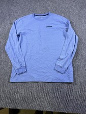 Patagonia Shirt Mens Large Blue Long Sleeve Logo Graphic Regular Fit Tee Outdoor picture