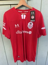 UNDER ARMOUR TOLUCA DIABLOS ROJOS SOCCER JERSEY SIZE LARGE MEXICO AMERICA CHIVAS picture