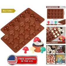 Mushroom Chocolate Mold, 15-Cavity Mushroom Silicone Molds with Three Cute Mu... picture