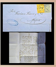 SM4)1865TAMPICO to Mexico, reales Imperial Eagle stamp from the III period  picture