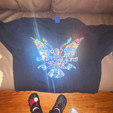 DIPSET HARLEM WORLD Black XL T-SHIRT HOLOGRAM HOLOGRAPHIC Print (ULTRA RARE) picture
