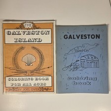 Signed Joel L Dyer Galveston Coloring Books Lot 1975 1979 Texas History picture