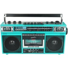 Supersonic Retro 4-Band Radio and Cassette Player with Bluetooth (Turquoise) picture
