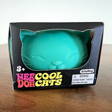 Schylling NeeDoh Cool Cats Squishy Squeeze Sensory Toy Turquoise Pink 3+ picture