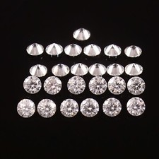 White D Color Moissanite Round VVS1 Lab Created Diamond Gemstone Cut 2x2 - 4x4MM picture