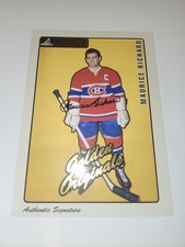 1997-98 Pinnacle Beehive - Maurice Richard #61 Signatures (AU) 5x7 Box Topper  picture