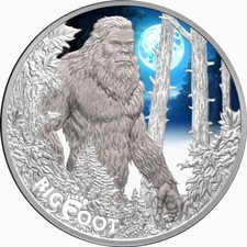 Niue 2024 BIGFOOT Sasquatch $1 1 Troy Oz Pure Silver Color Proof OGP—MINTAGE 750 picture