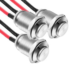 Gebildet 3 Pcs 12mm Prewired High Head Waterproof Push Button SS-Latching picture