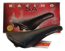 Selle San Marco Racing SA Attive Saddle Titanium Dark Gray Leather NIB NOS NEW picture