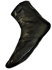Men's Women's Unisex Real Halal Sheep Leather Black Socks Khuf With FleeceLining picture