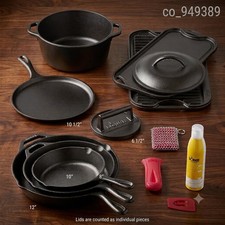 Lodge Classic Seasoned Cast Iron 8-Piece Cookware Set With Care Kit picture
