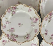 Set Of Limoges HAVILAND DROP ROSE Schleiger 10 Plates picture