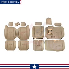 Fits 2003-2006 Chevy Silverado GMC Sierra Front & Rear Seat Cover 522 Med TAN picture