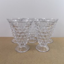 5 Fostoria American Pattern Glass Iced Tea Glasses 5.75