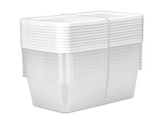 Sterilite 6 Qt Clear Storage Bin, Snap-on White Lid, 10-Pack, Stackable Plastic picture