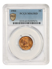 1904 1C PCGS MS63RD - Indian Cent - Desirable in Red picture