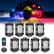 8/12/16 PCS RGB+IC LED Rock Lights Smart Controlled Underglow Kit for Truck picture