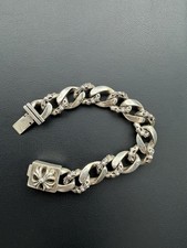 100% Authentic Chrome Hearts Sterling Silver Cross Fancy Link Bracelet picture