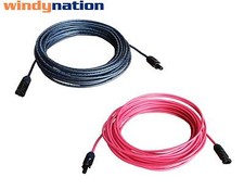 8 AWG 8 Gauge Pair Black + Red Solar Panel Cable Wire with Solar Connectors picture