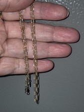 14k Solid Gold Chain Figaro Necklace 15 inch picture