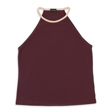 NWT CALLIPYGIAN HALTER BURGUNDY TANK SIZE M $65 picture