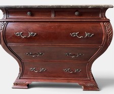 Vintage 2003 Bombay Company Bombe Chest Dresser Marble/Stone Top picture