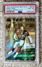 1997 Bowman's Best JERRY RICE ATOMIC REFRACTOR SSP DIE CUT VARIATION BEST CUTS picture