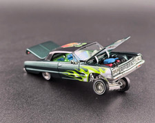 FW Fine Works 1/64 Impala Lowrider Bounce Green Diecast Car Model picture