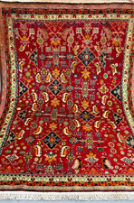 COLLECTORS' ITEM Antique Vase Floral Natural Vegetable Dye Azerbaijan Carpet picture