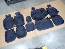 2019-2026 Ram 2500 Crew Cab Big Horn Premium Alea Black Leather Seat Covers picture
