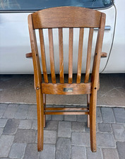 Rare WWII U.S. Maritime Commission Solid Oak Chair – 1942 National City Ship ind picture