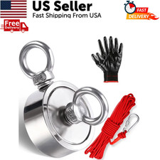 2000lb Double Sided Fishing Magnet Super Strong Neodymium Underwater Salvage US picture