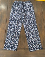 Mia & Tess Lounge Pants Size L Navy Blue Seashell Starfish Pajama Pants picture